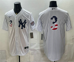 Nike New York Yankees #3 Babe Ruth White 250 Fourth Of July Stadium no name Jersey