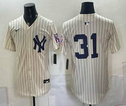 Nike New York Yankees #31 Cam Schlittler Cream Throwback Fashion no name MLB Jersey