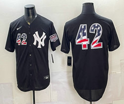 Nike New York Yankees #42 Jackie Robinson Black 250 Fourth Of July Stadium no name Jersey