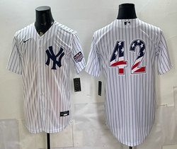 Nike New York Yankees #42 Jackie Robinson White 250 Fourth Of July Stadium no name Jersey