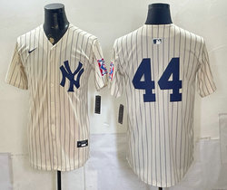 Nike New York Yankees #44 Reggie Jackson Cream Throwback Fashion no name MLB Jersey