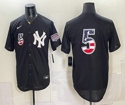 Nike New York Yankees #5 Joe DiMaggio Black 250 Fourth Of July Stadium no name Jersey