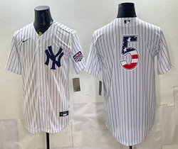 Nike New York Yankees #5 Joe DiMaggio White 250 Fourth Of July Stadium no name Jersey