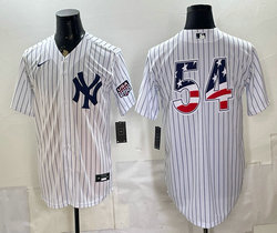 Nike New York Yankees #54 Max Fried White 250 Fourth Of July Stadium no name Jersey