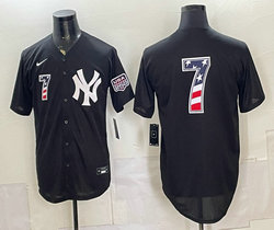 Nike New York Yankees #7 Mickey Mantle Black 250 Fourth Of July Stadium no name Jersey
