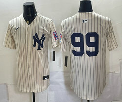 Nike New York Yankees #99 Aaron Judge Cream Throwback Fashion no name MLB Jersey