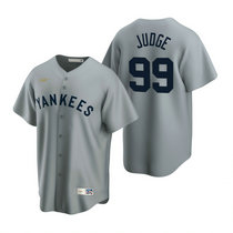 Nike New York Yankees #99 Aaron Judge Gray Cooperstown Collection Game Authentic Stitched MLB Jersey