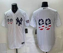 Nike New York Yankees #99 Aaron Judge White 250 Fourth Of July Stadium no name Jersey