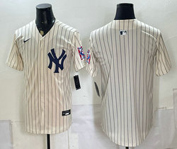 Nike New York Yankees Blank Cream Throwback Fashion no name MLB Jersey