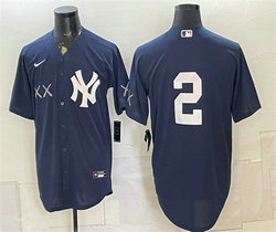 Nike New York Yankees x KAWS #2 Derek Jeter Navy Stadium Stitched Baseball Jersey