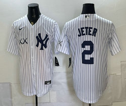 Nike New York Yankees x KAWS #2 Derek Jeter White Stadium Stitched Baseball Jersey