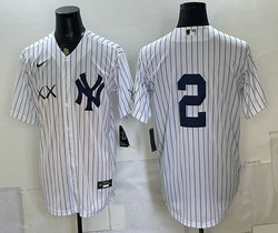 Nike New York Yankees x KAWS #2 Derek Jeter White no name Stadium Stitched Baseball Jersey
