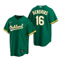 Nike Oakland Athletics #16 Liam Hendriks Green Game Authentic Stitched MLB Jerseys