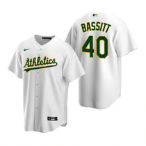 Nike Oakland Athletics #40 Chris Bassitt White Game Authentic Stitched MLB Jersey