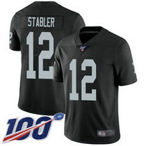 Nike Oakland Raiders #12 Kenny Stabler 100th Season Black Vapor Untouchable Limited Authentic Stitched NFL Jersey