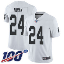 Nike Oakland Raiders #24 Johnathan Abram NFL 100th Season Patch White Vapor Untouchable Limited Authentic Stitched NFL Jersey