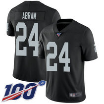 Nike Oakland Raiders #24 Johnathan Abram With NFL 100th Season Patch Black Vapor Untouchable Authentic Stitched NFL jersey