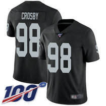 Nike Oakland Raiders #98 Maxx Crosby With NFL 100th Season Patch Black Vapor Untouchable Limited Authentic Stitched NFL Jersey