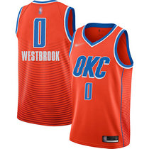 Nike Oklahoma City Thunder #0 Russell Westbrook Orange Game Authentic Stitched NBA jersey