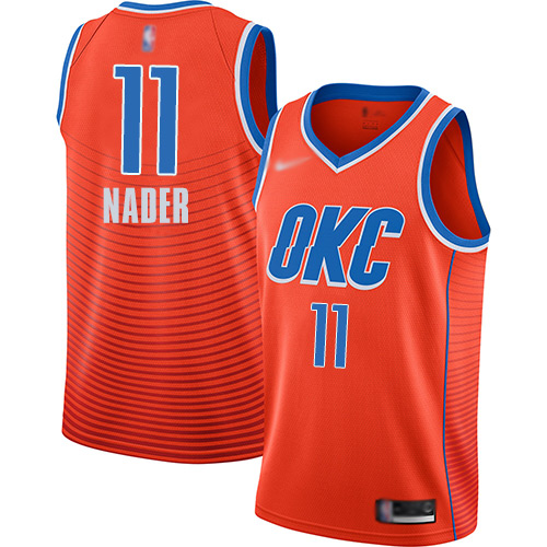 Nike Oklahoma City Thunder #11 Abdel Nader Orange Game Authentic Stitched NBA jersey