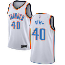 Nike Oklahoma City Thunder #40 Shawn Kemp White Game Authentic Stitched NBA jersey