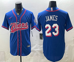 Nike Philadelphia 76ers #23 LeBron James Blue Stitched baseball jersey