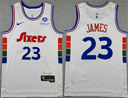 Nike Philadelphia 76ers #23 LeBron James White City Stitched Jersey