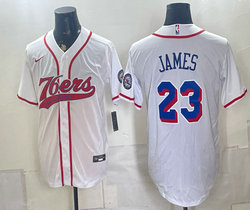 Nike Philadelphia 76ers #23 LeBron James White Stitched baseball jersey