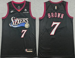 Nike Philadelphia 76ers #7 Jaylen Brown Black 2026 Classic Edition Stitched Jersey
