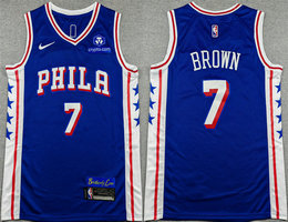 Nike Philadelphia 76ers #7 Jaylen Brown Royal 2026 Icon Edition Stitched Jersey