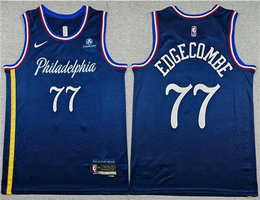 Nike Philadelphia 76ers #77 V. J. Edgecombe 2026 Navy City NBA Jersey
