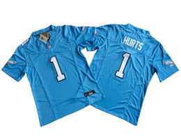 Nike Philadelphia Eagles #1 Jalen Hurts Light Blue 2023 F.U.S.E. Authentic stitched NFL jersey