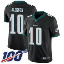 Nike Philadelphia Eagles #10 DeSean Jackson With NFL 100th Season Patch Black Vapor Untouchable Authentic Stitched NFL Jersey