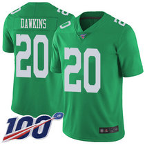 Nike Philadelphia Eagles #20 Brian Dawkins With NFL 100th Season Patch Rush Authentic Stitched NFL Jersey