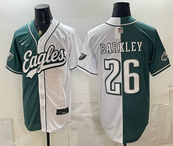 Nike Philadelphia Eagles #26 Saquon Barkley Green and White Authentic Stitched baseball jersey