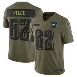 Nike Philadelphia Eagles #62 Jason Kelce Olive 2025 Salute To Service Stitched Football Jersey