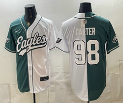 Nike Philadelphia Eagles #98 Jalen Carter Green and White Authentic Stitched baseball jersey