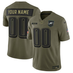 Nike Philadelphia Eagles Custom Olive 2025 Salute To Service Stitched Football Jersey