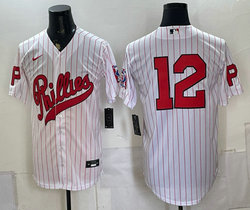 Nike Philadelphia Phillies #12 White 2026 Field Of Dreams Stadium no name Baseball Jersey