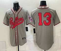 Nike Philadelphia Phillies #13 Gray no name 2026 Field Of Dreams Stadium Jersey