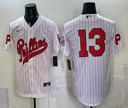 Nike Philadelphia Phillies #13 White 2026 Field Of Dreams Stadium no name Baseball Jersey