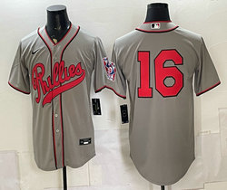 Nike Philadelphia Phillies #16 Gray no name 2026 Field Of Dreams Stadium Jersey