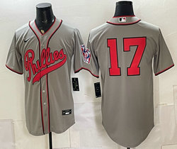 Nike Philadelphia Phillies #17 Gray no name 2026 Field Of Dreams Stadium Jersey