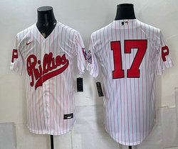 Nike Philadelphia Phillies #17 White 2026 Field Of Dreams Stadium no name Baseball Jersey