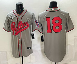 Nike Philadelphia Phillies #18 Gray no name 2026 Field Of Dreams Stadium Jersey