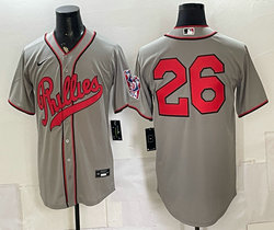 Nike Philadelphia Phillies #26 Gray no name 2026 Field Of Dreams Stadium Jersey