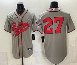 Nike Philadelphia Phillies #27 Gray no name 2026 Field Of Dreams Stadium Jersey