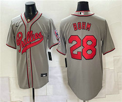 Nike Philadelphia Phillies #28 Alec Bohm Gray 2026 Field of Dreams Stadium Stitched Baseball Jersey