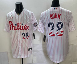 Nike Philadelphia Phillies #28 Alec Bohm White 250 Fourth Of July Stadium Jersey
