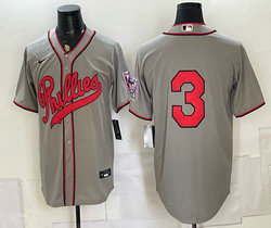 Nike Philadelphia Phillies #3 Gray no name 2026 Field Of Dreams Stadium Jersey